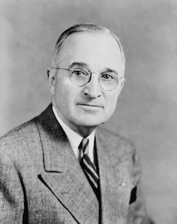 Harry Truman, half-length portrait, facing front]. Photograph from the Presidential File Collection, c1945. Library of Congress Prints & Photographs Division on Unsplash
